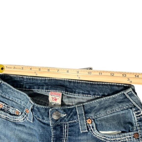 True Religion Jeans Men's 28 Blue Denim Light Wash 5-Pockets Design Straight Leg - Picture 3 of 5
